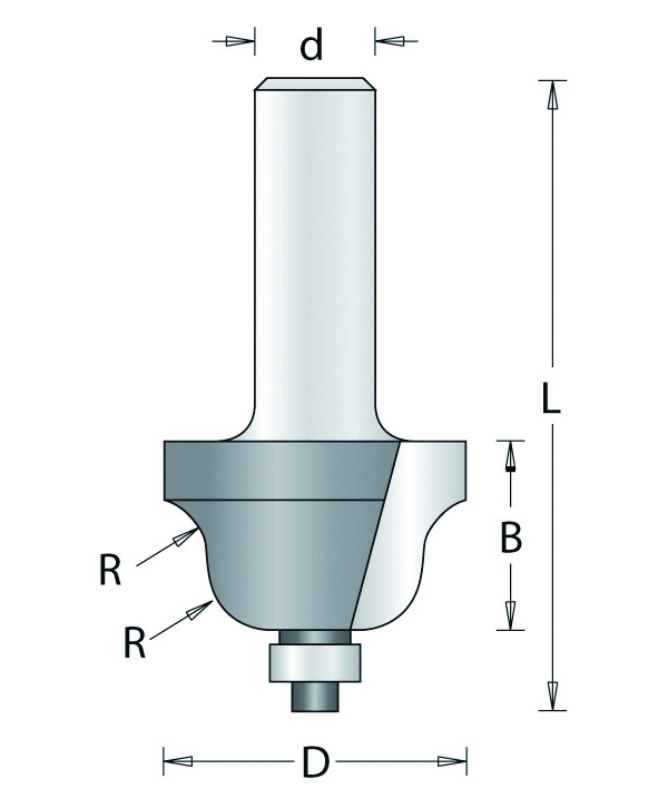 619-8 HM Amaxx Ogieffrees met Onderlager R=4 d=8